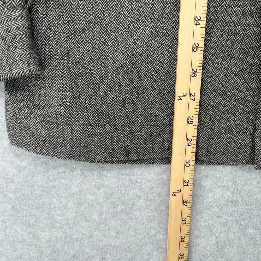 Vintage Eddie Bauer Wool Herringbone Shacket Shirt Men's Large Gray Mackinaw